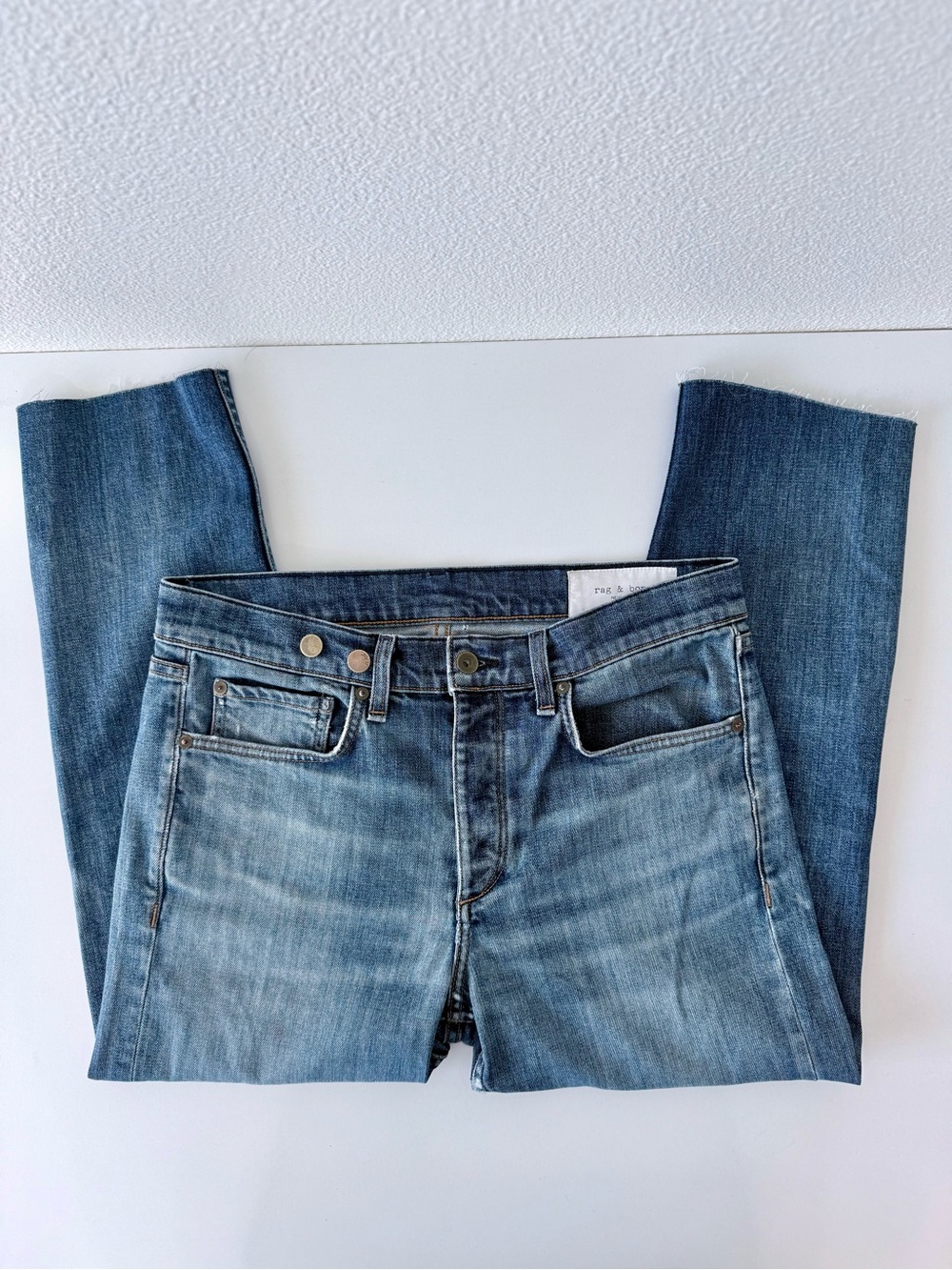 Rag & Bone Men’s Fit 2 Slim Linden Wash Jeans - Size 32-Altered Raw Hem